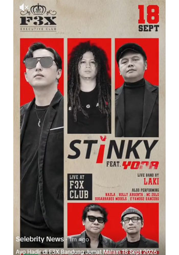 Grup Band Stinky Siap Guncang Panggung F3X Club Bandung Jumat Malam Ini Hari Ini